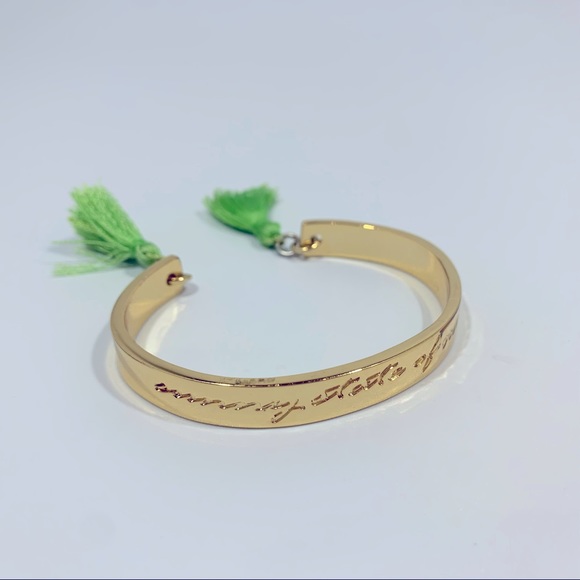 Lilly Pulitzer Jewelry - LILLY PULITZER “Sunny State of Mind” Green Tassel Cuff Bracelet